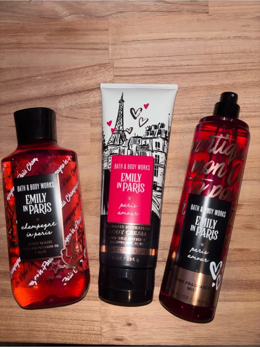 Bath & Body Works Emily in Paris Body Care Set - Pink, Red, Black
